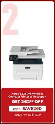 123Ink Xerox B235DNI Wireless Compact Printer With coupon offer