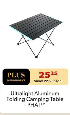 Shopper+ Ultralight Aluminum Folding Camping Table PHAT offer