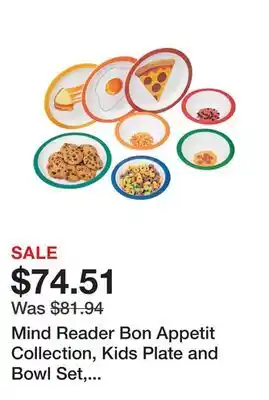 Bed Bath & Beyond Mind Reader Bon Appetit Collection, Kids Plate and Bowl Set, Kitchen, Serveware, Set of 8, Melamine, Multi-color offer