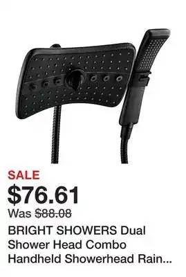 Bed Bath & Beyond BRIGHT SHOWERS Dual Shower Head Combo Handheld Showerhead Rain Shower Set, Chrome, 2.5GPM offer
