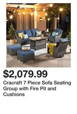 Wayfair Cracraft 7 Piece Sofa Seating Group with Fire Pit and Cushions offer