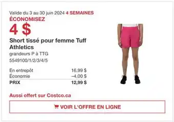 Costco Short tissé pour femme Tuff Athletics offer