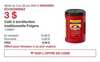 Costco Café à torréfaction traditionnelle Folgers offer
