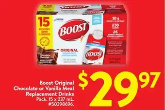 Walmart Boost Original Chocolate Meal Replacement Drinks offer