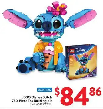 Walmart LEGO Disney Stitch 730-Piece Toy Building Kit offer