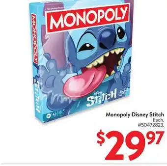 Walmart Monopoly Disney Stitch offer