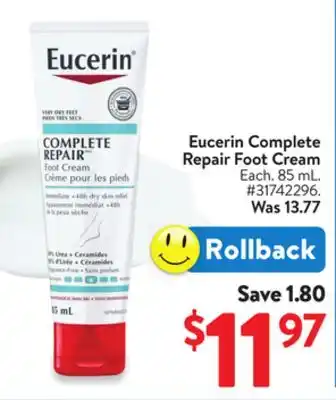 Walmart Eucerin Complete Repair Foot Cream offer