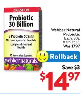 Walmart Webber Natural Probiotic offer