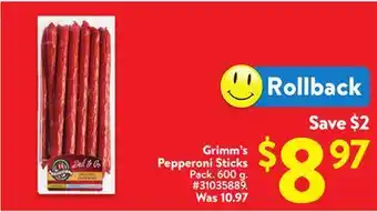 Walmart Grimm's Pepperoni Sticks offer
