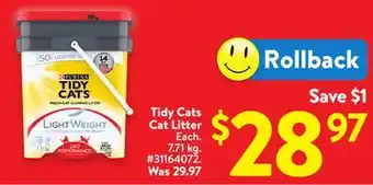 Walmart Tidy Cats Cat Litter offer