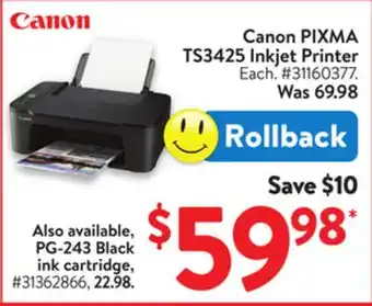 Walmart Canon PIXMA T53425 Inkjet Printer offer