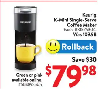 Walmart Keurig K-Mini Single-Serve Coffee Maker offer