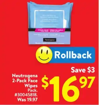 Walmart Neutrogena 2-Pack Face Wipes offer