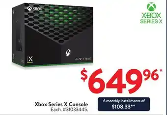 Walmart Xbox Series X Console offer