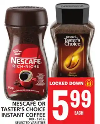 Food Basics NESCAFÉ OR TASTER'S CHOICE INSTANT COFFEE offer