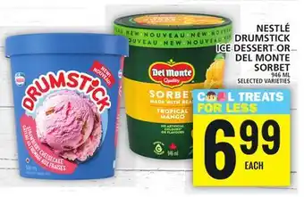 Food Basics NESTLÉ DRUMSTICK ICE DESSERT OR DEL MONTE SORBET offer