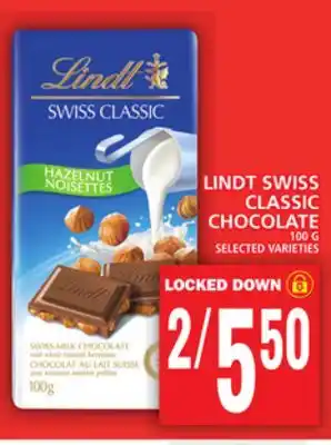 Food Basics LINDT SWISS CLASSIC CHOCOLATE offer
