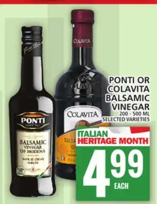 Food Basics PONTI OR COLAVITA BALSAMIC VINEGAR offer
