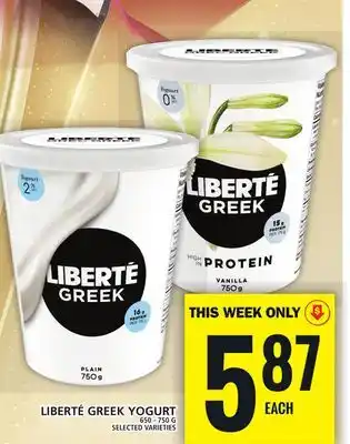 Food Basics LIBERTÉ GREEK YOGURT offer