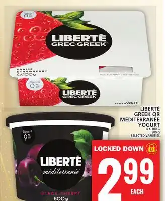 Food Basics LIBERTÉ GREEK OR MÉDITERRANÉE YOGURT offer