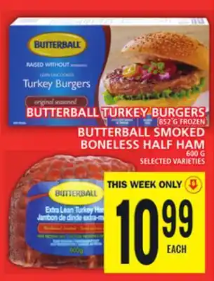 Food Basics BUTTERBALL TURKEY BURGERS OR BUTTERBALL SMOKED BONELESS HALF HAM offer