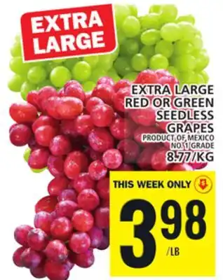 Food Basics EXTRA LARGE RED OR GREEN SEEDLESS GRAPES offer