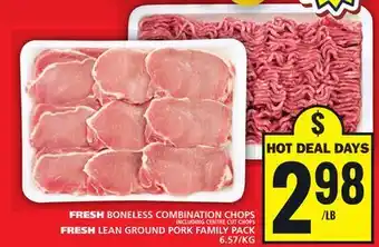 Food Basics FRESH BONELESS COMBINATION CHOPS or FRESH LEAN GROUND PORK FAMILY PACK offer