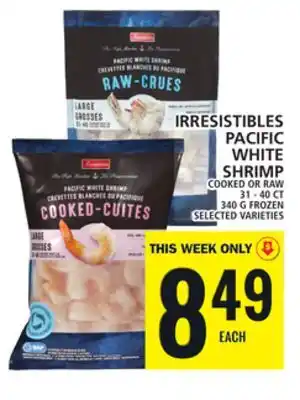 Food Basics IRRESISTIBLES PACIFIC WHITE SHRIMP offer