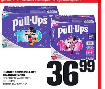 Loblaws HUGGIES ECONO PULL UPS TRAINING PANTS, 66-104' S offer