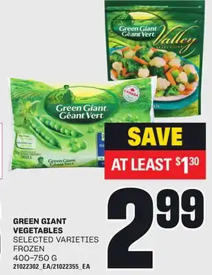 Loblaws GREEN GIANT VEGETABLES, 400-750 G offer