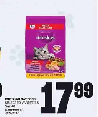 Loblaws WHISKAS CAT FOOD, 3/4 KG offer