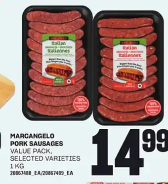 Loblaws MARCANGELO PORK SAUSAGES, 1 KG offer