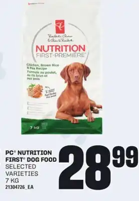 Loblaws PC NUTRITION FIRST DOG FOOD, 7 KG offer
