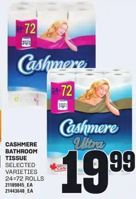 Loblaws CASHMERE BATHROOM TISSUE, 24=72 ROLLS offer