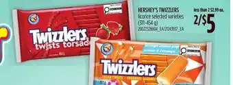 Loblaws HERSHEY'S TWIZZLERS LICORICE, 311-454 g offer