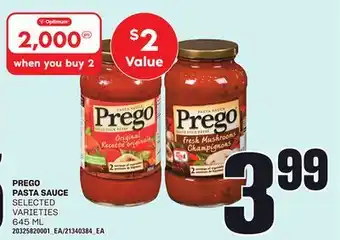 Loblaws PREGO PASTA SAUCE, 645 ML offer