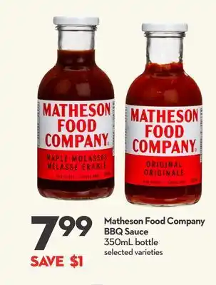 Longo's Matheson Food Company BBQ Sauce offer