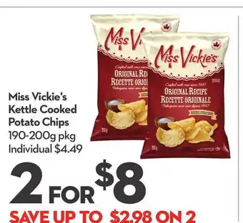 Longo's Miss Vickie's Kettle Cooked Potato Chips offer