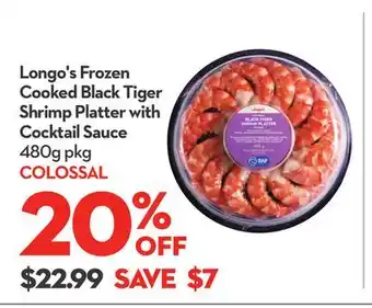 Longo's Longo's Frozen Cooked Black Tiger Shrimp Platter with Cocktail Sauce offer