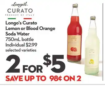 Longo's Longo's Curato Lemon or Blood Orange Soda Water offer