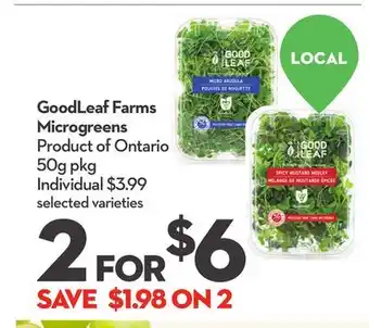 Longo's GoodLeaf Farms Microgreens offer