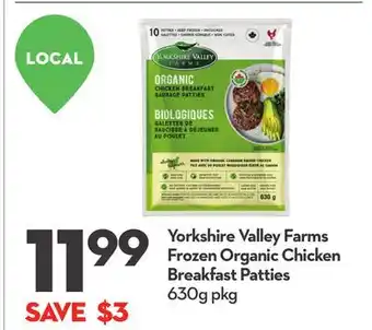 Longo's Yorkshire Valley Farms Frozen Organic Chicken Breakfast Patties offer