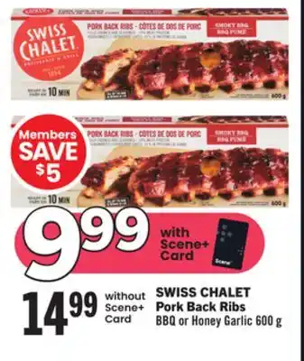 Foodland SWISS CHALET Pork Back Ribs BBQ or Honey Garlic 600 g offer