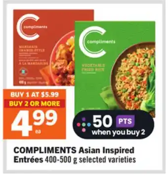 Foodland COMPLIMENTS Asian Inspired Entrées offer