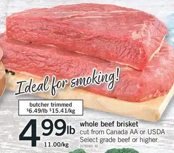 Fortinos whole beef brisket offer