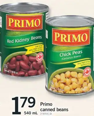 Fortinos Primo canned beans, 540 mL offer