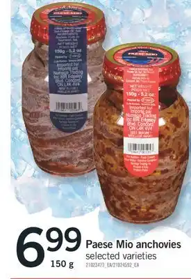 Fortinos PAESE MIO ANCHOVIES, 150 g offer