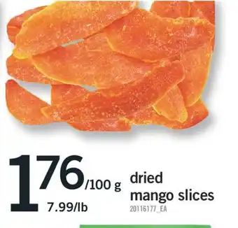 Fortinos dried mango slices offer