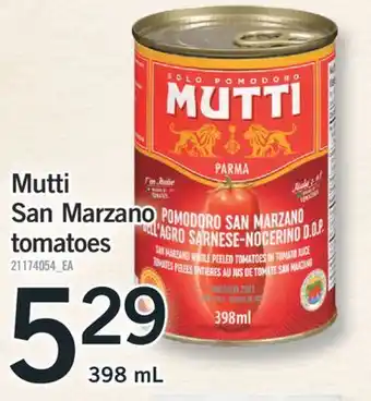 Fortinos Mutti San Marzano tomatoes 398 mL offer