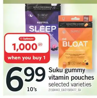 Fortinos Suku gummy vitamin pouches offer